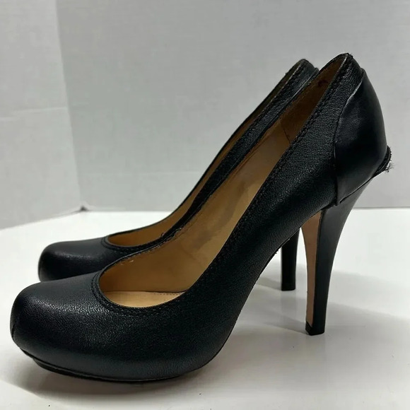 L.A.M.B Lamb by Gwen Stefani High Heel Platform Pumps Heels Leather Black Sz 10 - Picture 1 of 12